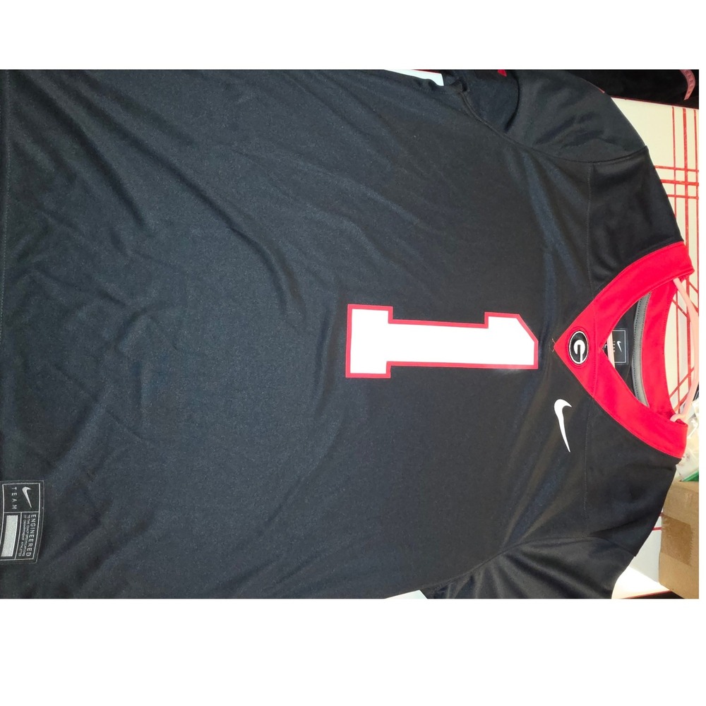 Nike Georgia Bulldogs #1 Football Jersey Mens Large Black DV0928-010 Dri-FIT